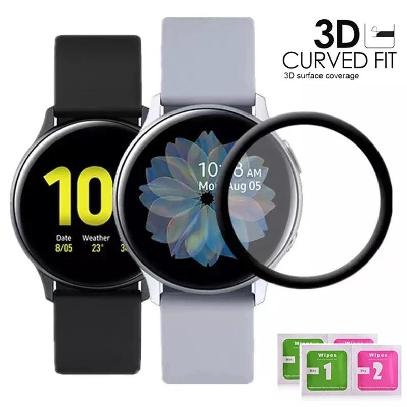 Защитные стекла 20D для экрана Samsung Galaxy Watch Active 2 40 мм 44 мм, Full Cover, изогнутый край, защитная пленка, устойчивая к царапинам