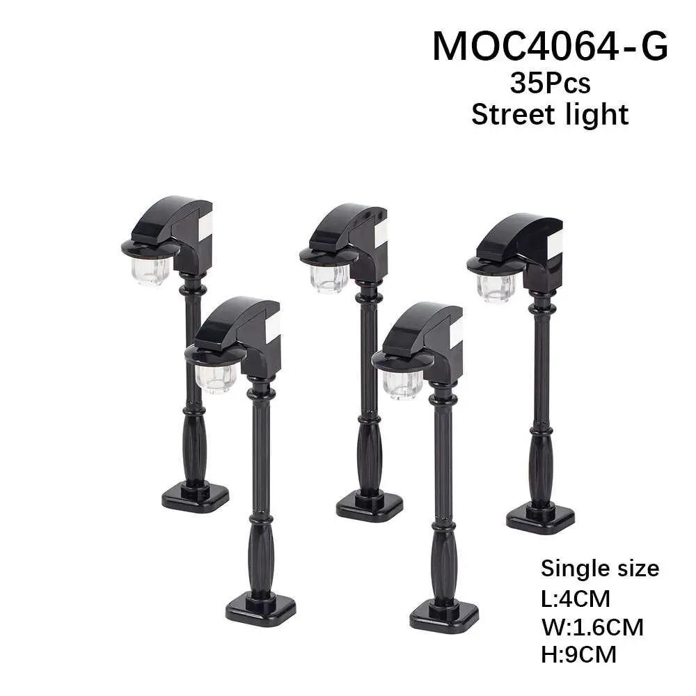 City Street Series Building Blocks Accessories Rail Transit Train Signal Light Railings Brick Toilet Flower Bed Phone Box Toy