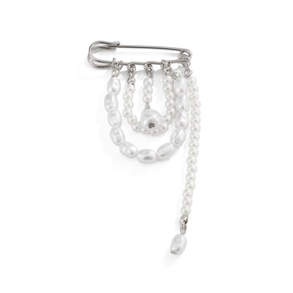 Creative Baroque Style Imitation Pearl Brooch Multi-Function Decorative Safety Pin Brooch Classic Suit Brooch Daily Wear