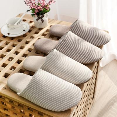 Модные бесшумные тапочки в японском стиле для женщин и мужчин, домашние хлопковые тапочки из дышащей ткани, парная обувь на весну-лето, женские шлепанцы на замшевой подошве