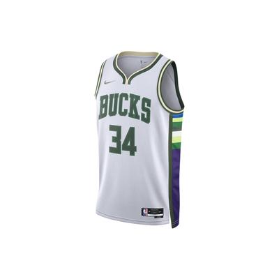 Джерси NBA Bucks City Edition Giannis 34 Dri-FIT Swingman, белая мужская уличная одежда DB4035-100