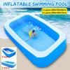 Blue 3/4 Layers Rectangular Inflatable Swimming Pool Paddling Pool Bathing Tub Outdoor Summer Swimming Pool For Child Kids