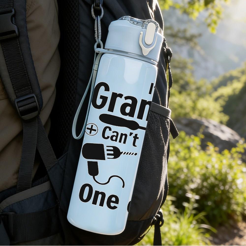 1PC Grandad Funny Humorous Slogan Print 750ml Color Plastic Sports Water Bottle Leakproof Flip Straw Lid Suitable for Sports Office Home Use