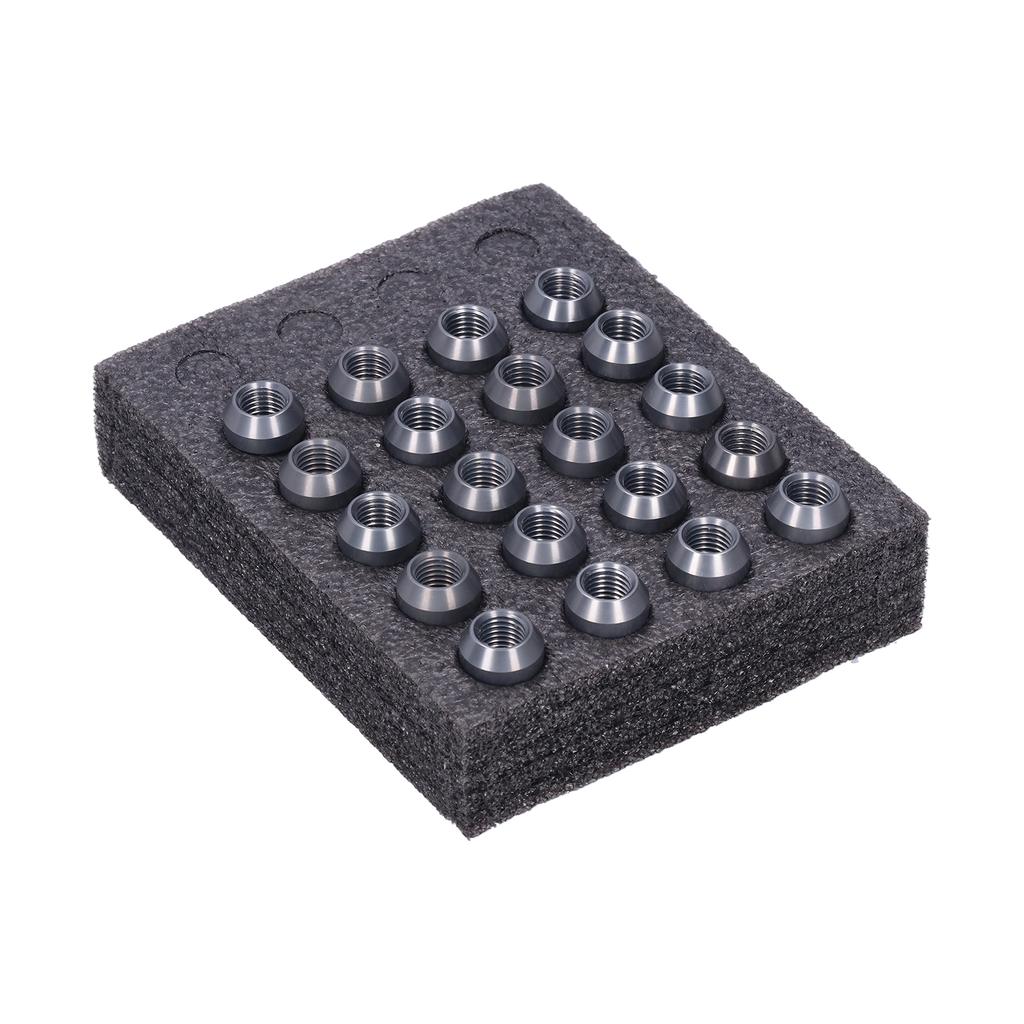 20 шт. Колесные гайки M12x1.5 Резьба Высота 1,3 дюйма Алюминий 7075 T6 Стопорные гайки Цвет титана