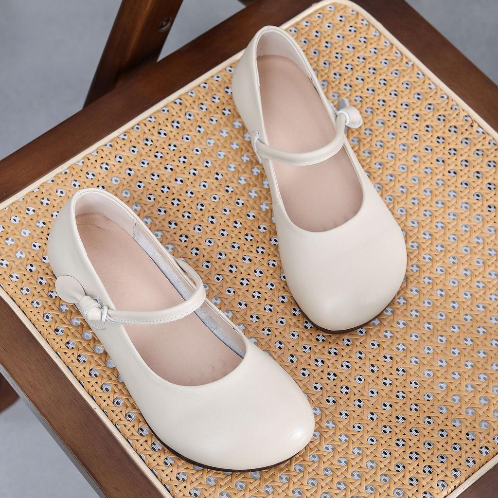 Туфли ручной работы в стиле ретро на плоской подошве из натуральной кожи с мягкой подошвой, удобные туфли для среднего и пожилого возраста, простые женские туфли на весну и осень