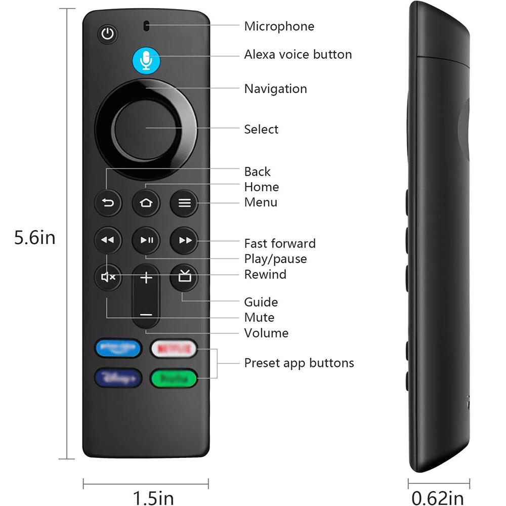 Abs 433 Mhz Voice Remote Control L5B83G For Amazon Fire Tv Stick Lite 4K 3Rd Gen