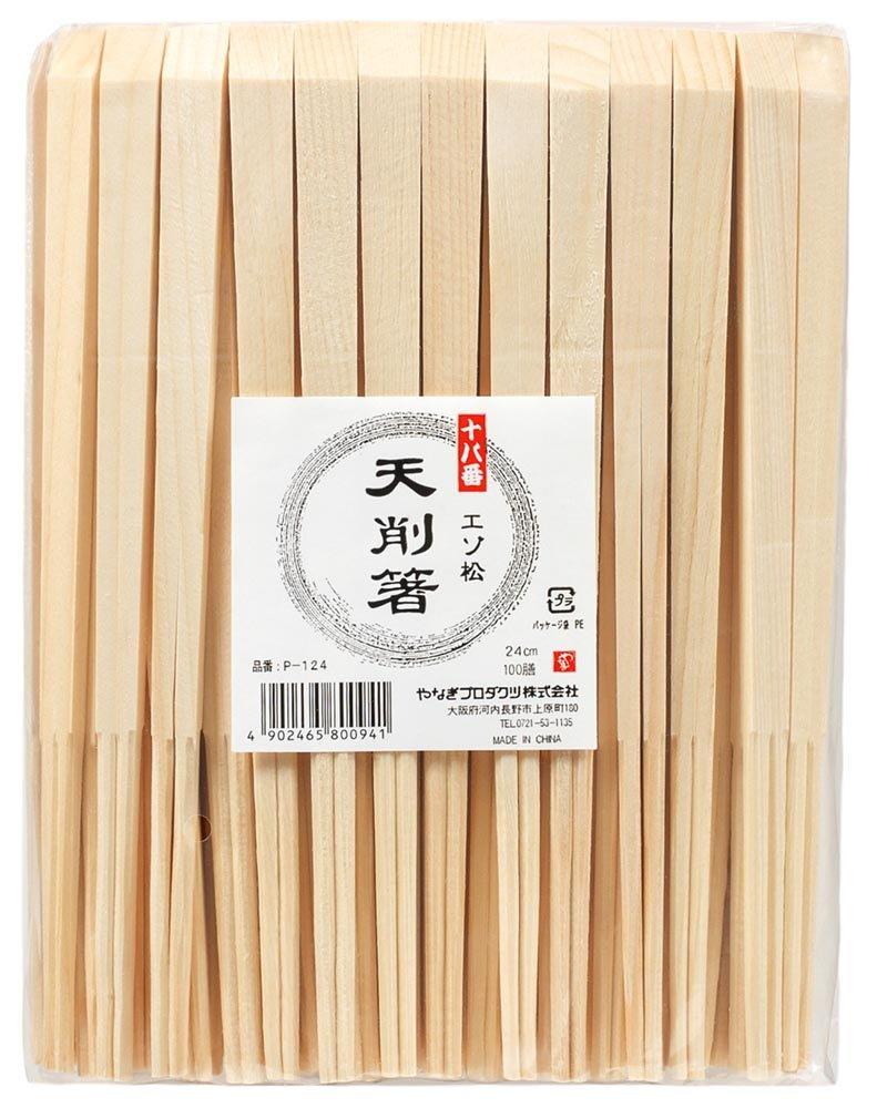 Yanagi Products Commercial Use Disposable Chopsticks Juhachiban Ezo Pine Tensuke Chopsticks 24cm 100 Pairs P-124
