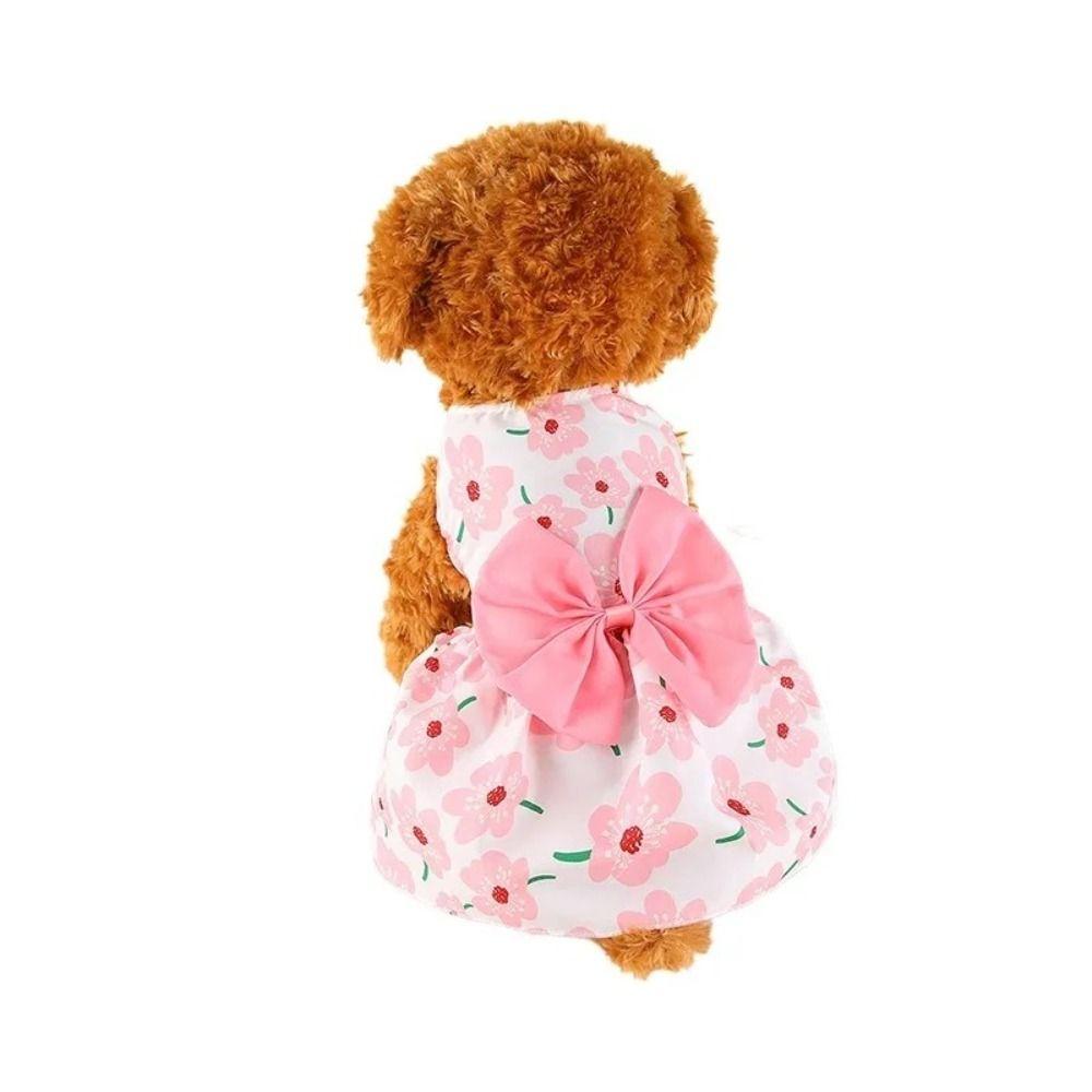 Floral Printed Puppy Princess Skirt XS-XXL Pet Skirt Cat Costume Cat Dog Dress  Poodle