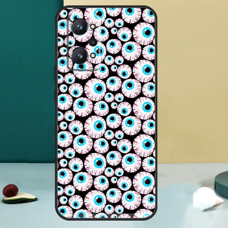 Сумасшедший узор с глазными яблоками для чехла Realme GT 6T 5 6 GT 7 Pro C67 C75 C61 C55 C53 C51 C21Y C25S 10 11 12 13 14 Pro Plus