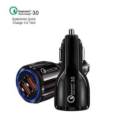 Автомобильное зарядное устройство 18 Вт 3,1 А, двойной USB, быстрая зарядка QC, адаптер-зарядка для телефона для iPhone 16 Pro Max 13 14 15 Pro Xiaomi Samsung Huawei