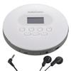 OHM AudioComm Portable CD Player Stereo Earphones Battery Operated USB Power Supply Compatible White English Listening Language Learning Eiken TOEIC