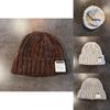 Knitted Beanie Hat For Women With English Letter Embroidery Winter Warmth Casual Style
