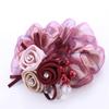 Hair Rope Pearl New Headwear Flower Mesh Scrunchies Women Hair Ties Double Layer Hair Rubber Bands