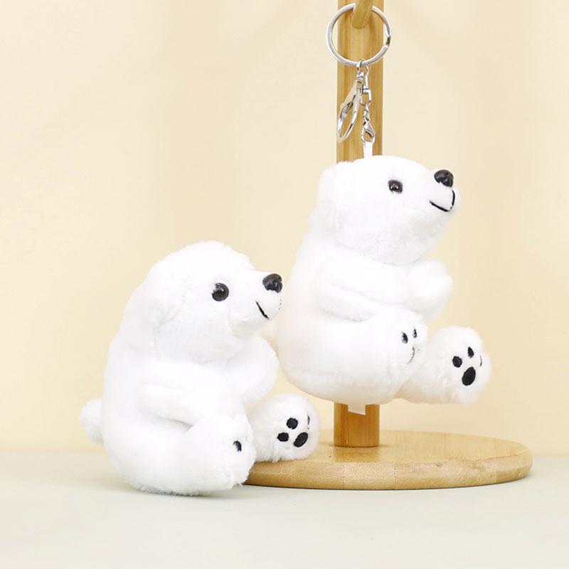 Adorable Polar Bear Plush Keychain Cute Mini Teddy Doll Couple Bag Charm Gift