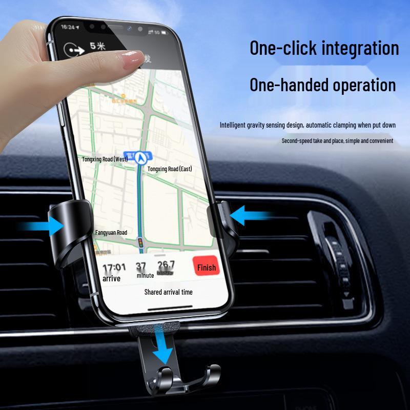 Gravity Cross Auto-Lock Phone Holder for Car Vent Navigation