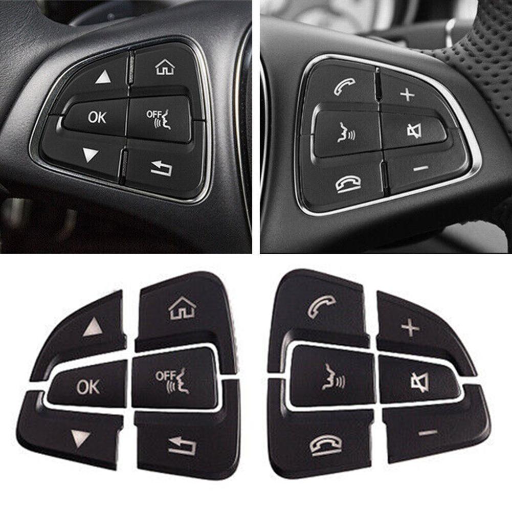 Накладка на кнопку рулевого колеса для Mercedes-Benz C-Class W205 S205 C205 C253 X253 Черный АБС Крышка переключателя рулевого колеса Декоративный комплект