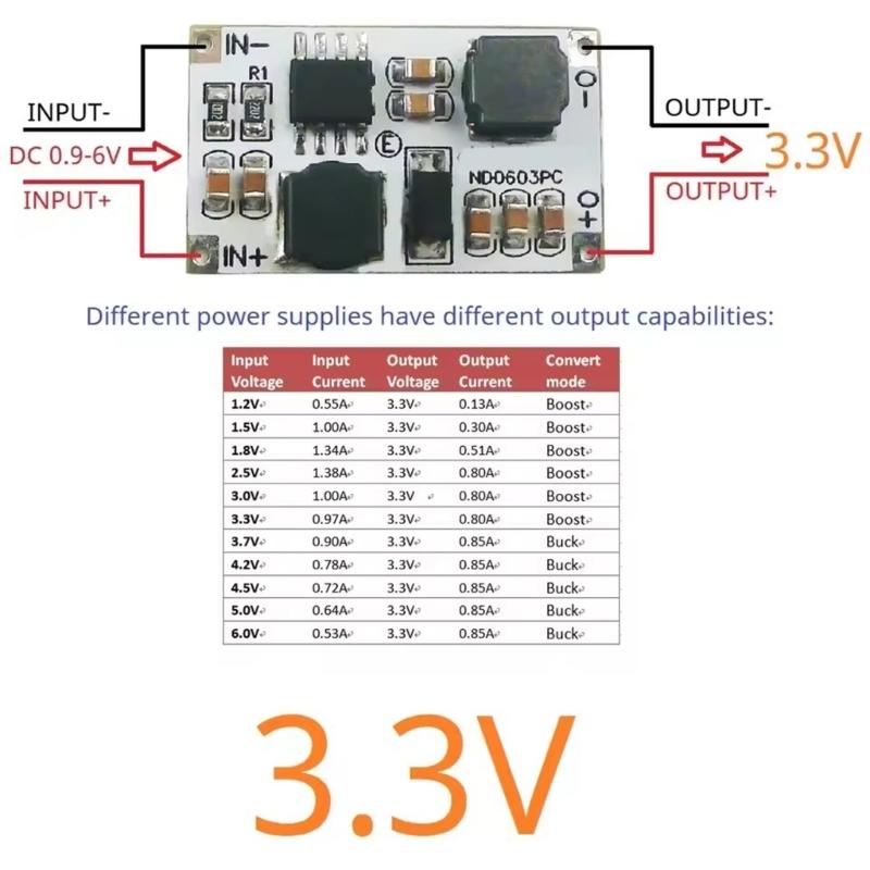 ND0603PC Auto Boost Converters Module 1-6V to 3V 3.3V 4.2V 5V Voltage Regulator For Battery Regulation Accessories