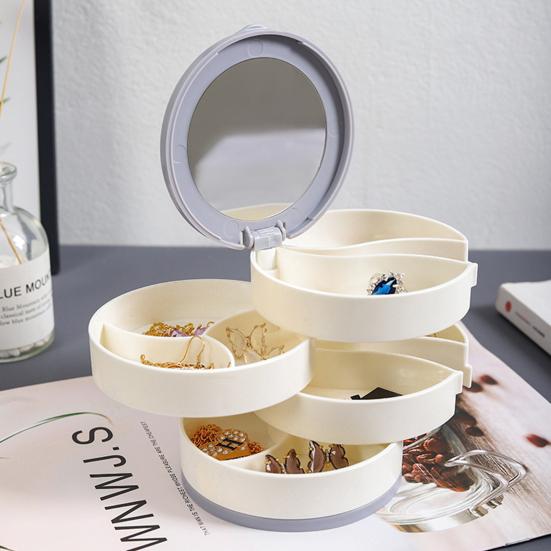 Органайзер для ювелирных изделий, красивая, полезная подставка для ювелирных изделий, многослойная вращающаяся шкатулка для драгоценностей для общежития