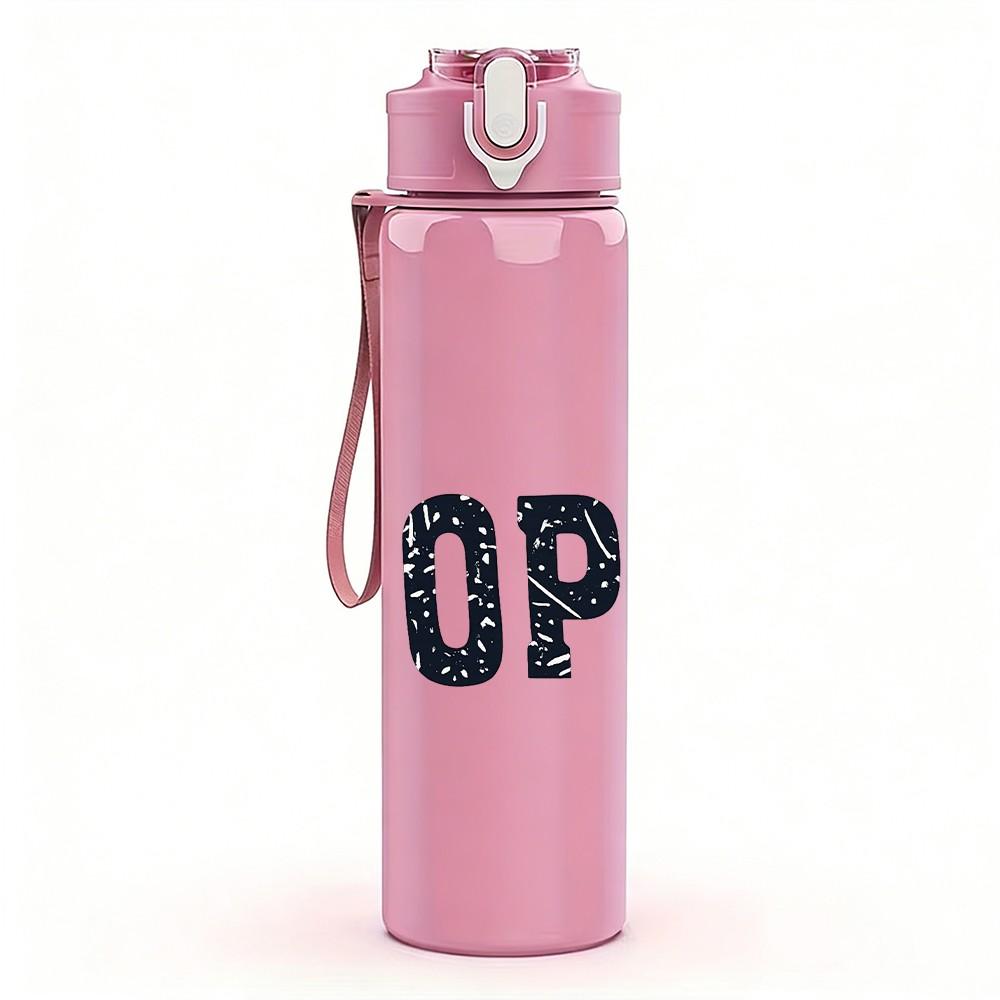 1PC NOPE Bold Simple Text Print 750ml Color Plastic Sports Water Bottle Leakproof Flip Straw Lid Suitable for Sports Office Home Use