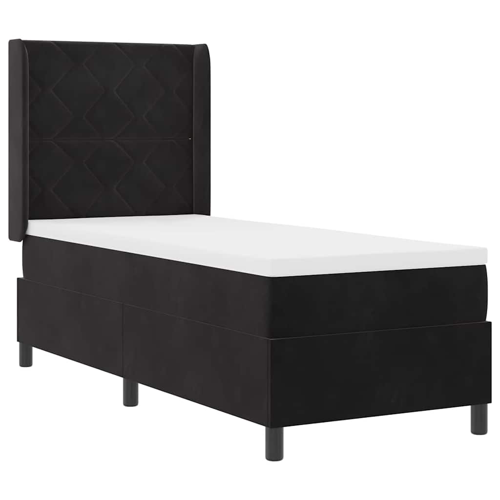 Box Spring Bed with Headboard Black 80 x 200 cm Velvet