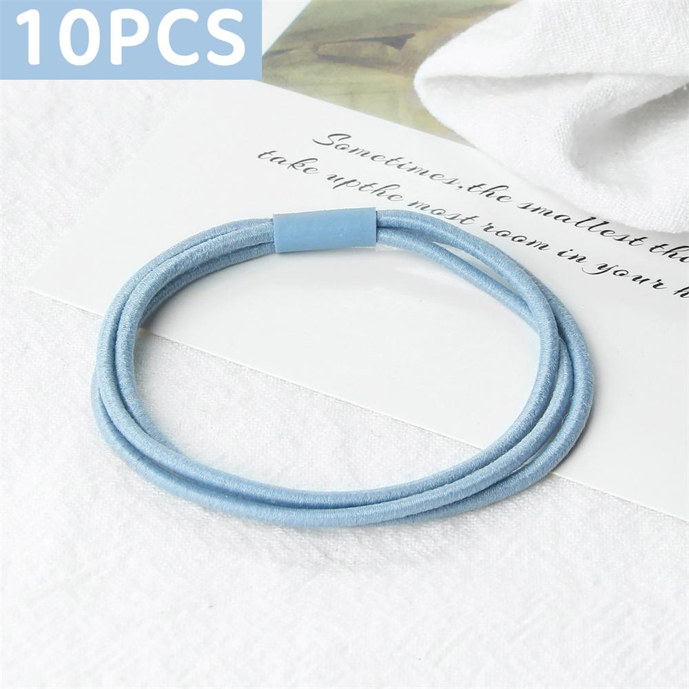 10 шт. Простые многослойные резинки для волос Женские базовые однотонные резинки Аксессуары для волос Повязка-держатель Скранчи Подарок для девочки