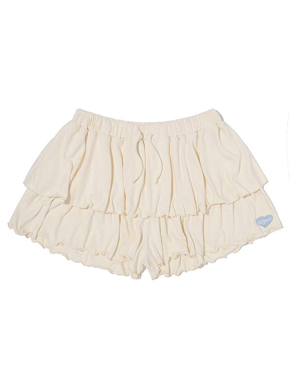 KIRSH Mellow Ruffle Layered Shorts [Light Yellow]