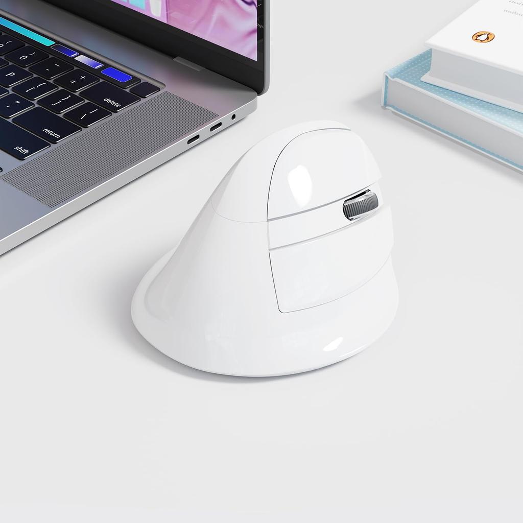 DELUX Ergonomic Wireless Small Vertical 4000 Dual for Carpal and Hand for and Macs Mouse, Quiet, Hand, Mouse, DPI, 2.4G/Bluetooth 5.2 Mode,