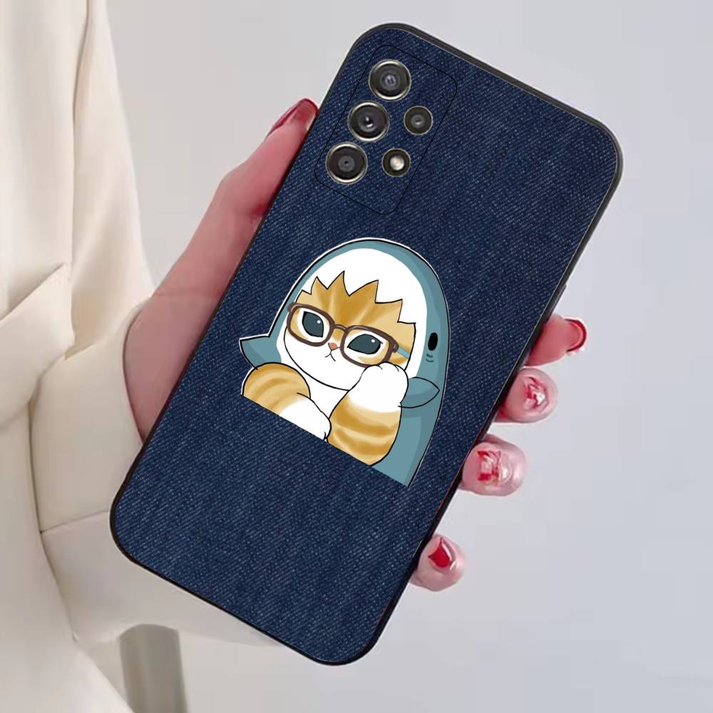 M-Mofusand Кот Милый Мультяшный Чехол Для Телефона Для Samsung S25,S24,S21,S22,S23,S30,Ultra,S20,Plus,Fe,Мягкий Силиконовый Черный Чехол