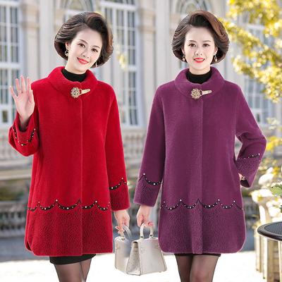 Зимнее пальто для мамы, женская одежда среднего и пожилого возраста, осенне-зимняя шуба из искусственного норкового меха, новый утолщенный шерстяной топ среднего возраста
