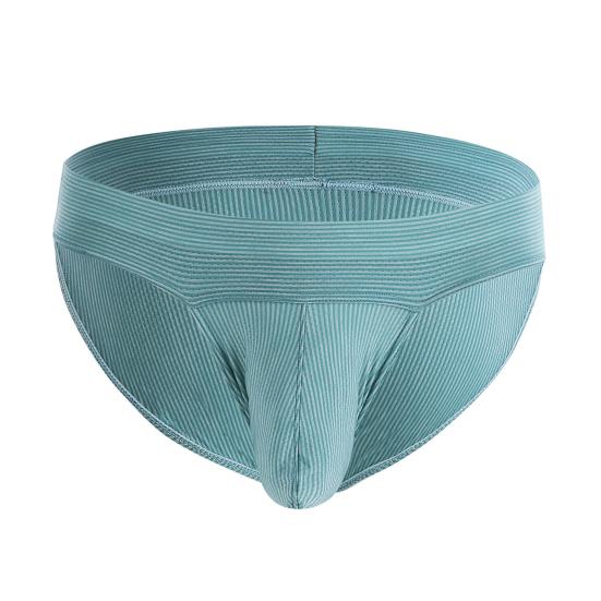 Мужские трусы с низкой посадкой, широкий эластичный пояс, облегающие трусы, бесшовные U-выпуклые трусы с полосатым принтом, повседневная одежда