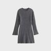 Autumn Women's Ribbed Knit Long-Sleeve Dress - Simple Style Short Skirt