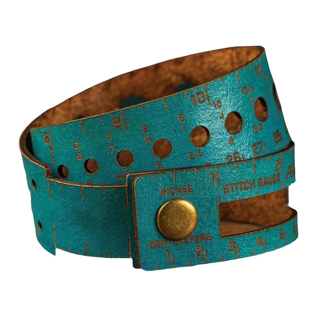 7 in 1 Leather Measuring Tool DIY Crafters Multi-Wrap 48cm Crochet Hole Measuring Ruler Protable Storage Leather Accessories