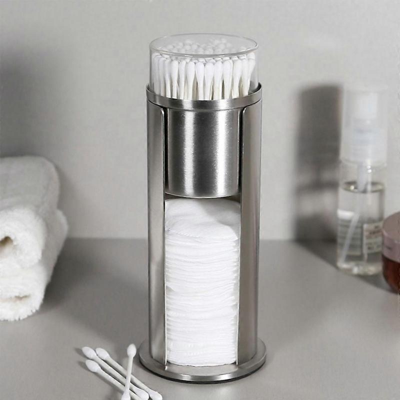 Stainless Steel Cotton Swab Storage Box Detachable Dustproof Cotton Pad Container With Cover Cosmetic Storage Case Make