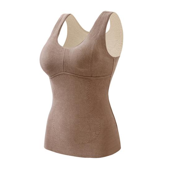 Зимний женский терможилет с нагрудными накладками, бесшовный бархатный, с быстрой фиксацией температуры, согревающий, облегающий, эластичный, без рукавов, внутренняя одежда, майка