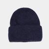 Angola Rabbit Fur Warm Solid Color Knitted Hat Women's Autumn and Winter Versatile Candy Color Vertical Stripe Thickened Ear Protection Hat