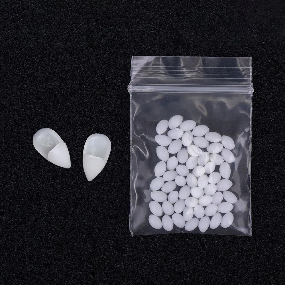 Украшение на Хэллоуин Зубы вампира, Клыки 1,3-1,9 см, Вставные зубы, Накладные клыки с клеем для протезов, Реквизит для костюма для косплея на Хэллоуин