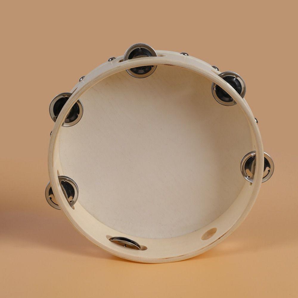 4/6/7/8/10inch Tambourine Wooden Handheld Drum Children Toys Single Row Tambourine Dance Concerts