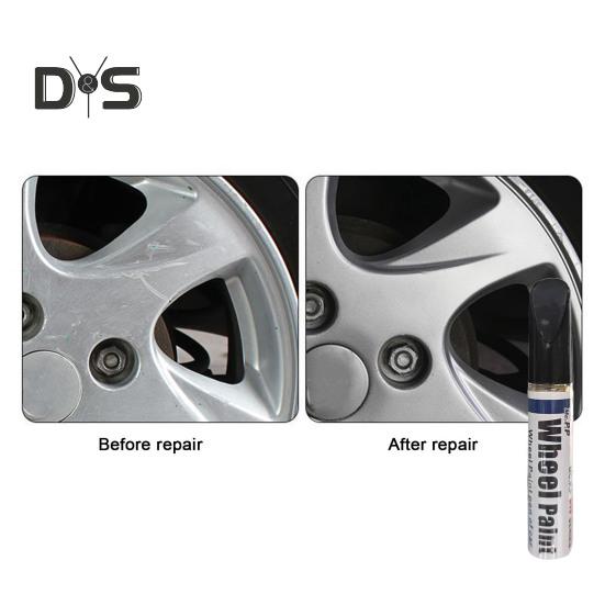 Gloss Black Rim Touch-Up Paint Pen Quick Drying Easy-to-Use Compact Size Portable Reusable Car Wheel Repair Pen