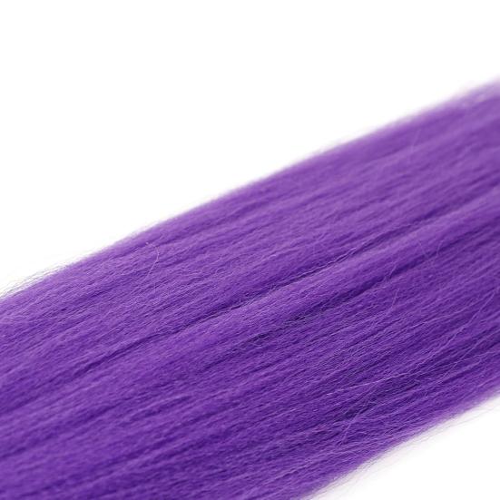 1/2/3 Sets 26-Inch Long Purple Hair Extension with Comb Bun Maker Hairdressing Tools Party Pre Stretched Straight Synthetic Hair Extension