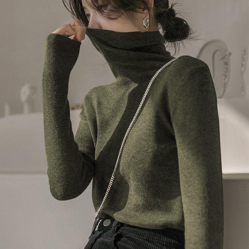 Women's Turtleneck Double-Sided German Velvet Long-Sleeve Top for Autumn/Winter - Myerlard Slimming, Thinning, and Thickened Design