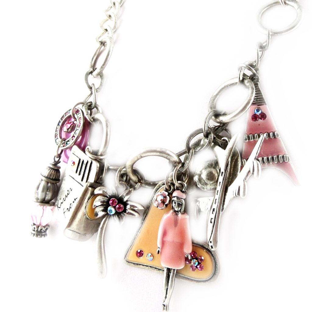 Les Trésors De Lily [E0696] — Розовое дизайнерское колье Tour du Monde