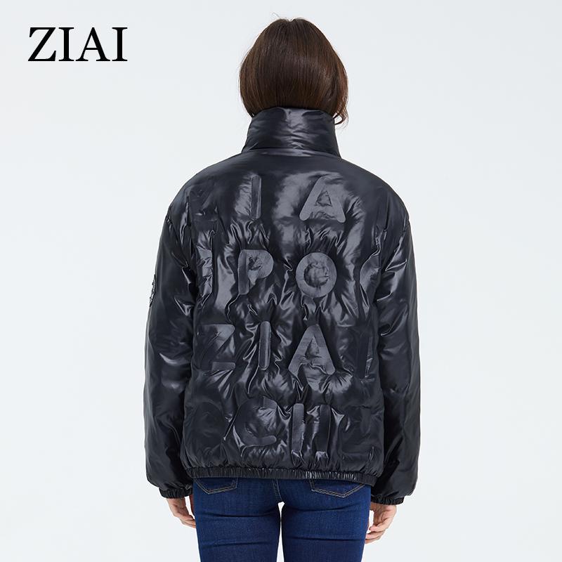 ziai Женское хлопковое пальто, короткое осеннее теплое водонепроницаемое модное зимнее пальто с воротником-стойкой, женская верхняя одежда