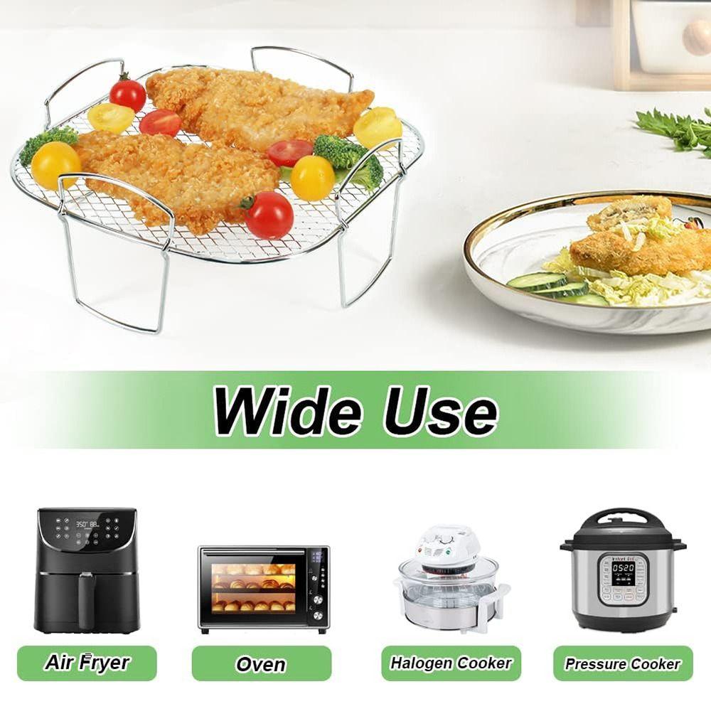 Stainless Steel Mesh Air Fryer Baking Rack Rust-proof Air Fry Basket Steaming Cooling Grid  Kitchen