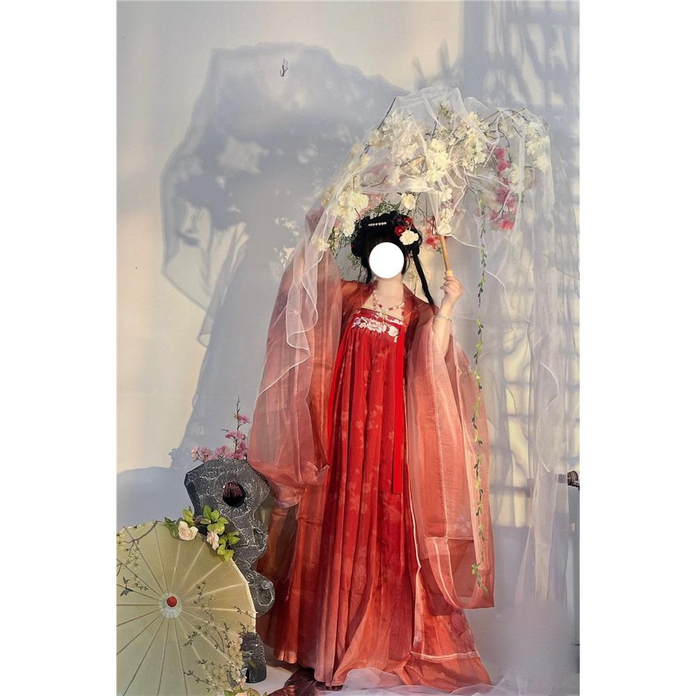 Китайский стиль династии Тан, платье HE ZI, женский костюм Hanfu, повседневный костюм с вышивкой