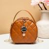 Female Cute Cat PU Leather Messenger Bag Round Handbags Crossbody Chain Shoulder Bags