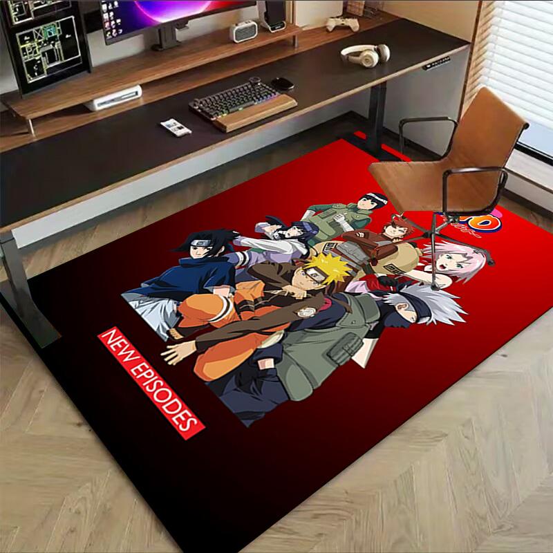 1pc Naruto Characters Collage Carpet for Playroom Bedroom Living Room Sofa Home Decor,kids Game Area Rug Non-slip Floor Mat Y723120