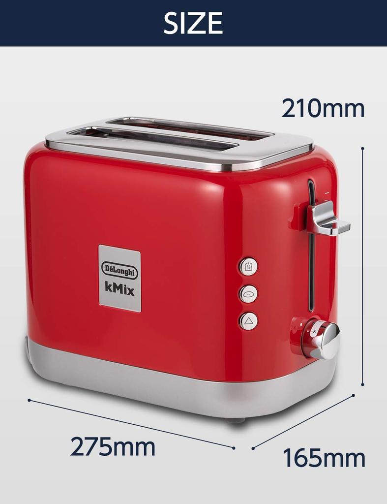 Toaster KMix Toast Bread Can Be Toasted On One Side Slices 5 Levels of Grillage Adjustment Grille Check Function Warranty with DeLonghi Family