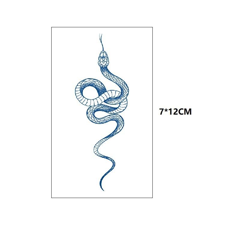 Маленький свежий крест ЭКГ маленькая змея рыбий хвост маленький узор неотражающая переносимая вода имитация стойкой татуировки наклейка
