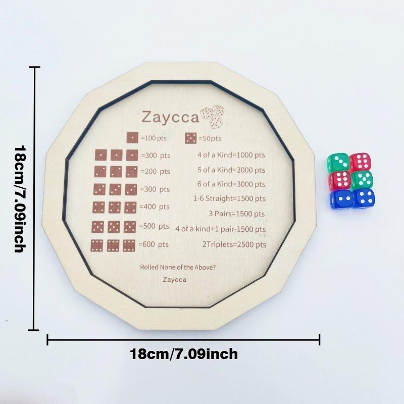 Solid Wood Farkle Dice Rolling Tray, Classic Luck Dice Game Accessory for Tabletop Board Game