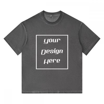 230 г/м² 100% хлопок Мужская Женская Ретро Футболка Индивидуальный Узор Принт Большой Размер Уличная Одежда С Заниженной Спиной Повседневная О-Образным Вырезом Короткие Рукава Унисекс Футболка